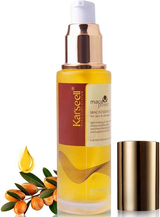 Karseell Maca Essence Oil – Voedende Haar- & Lichaamsolie – Hydratatie, Glans & Anti-Frizz Verzorging – 50 ml