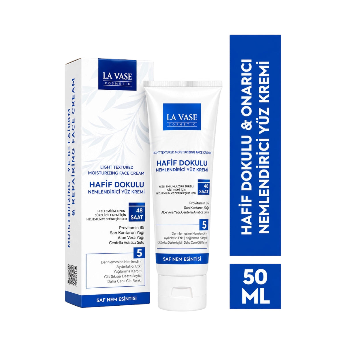 La Vase Moisturizing Face Cream - Hydraterende Gezichtscrème - Lichte Textuur - Provitamine B5 - Aloe Vera - 50 ml