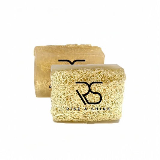 Rise & Shine Rice Loofah Soap – Handgemaakte Scrub Zeep met Rijstextract – Exfoliërend, Hydraterend & Verzorgend – Voor Gezicht & Lichaam – 130 g