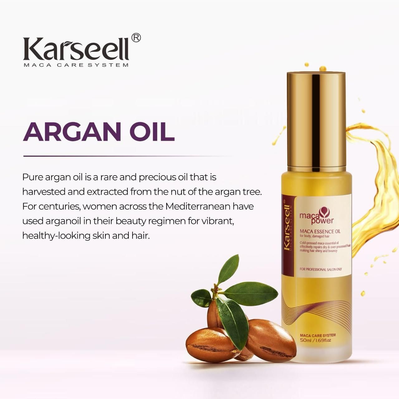Karseell Purple Haarmasker + Arganolie – Voordeelbundel 500ml + 50ml