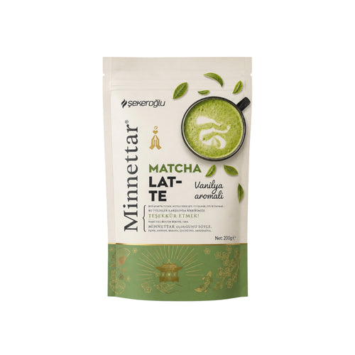 Sekeroglu Minnettar Matcha Latte – Romige Matcha Groene Thee Latte Mix – Voor Warme & Koude Dranken
