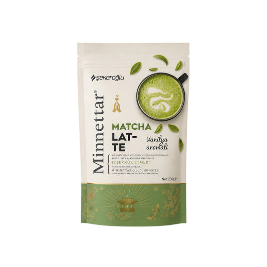 Sekeroglu Minnettar Matcha Latte – Romige Matcha Groene Thee Latte Mix – Voor Warme & Koude Dranken