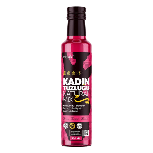 Ekelab Kadın Tuzluğu Şurup 330 ml – Kruidenformule met Hibiscus, Zwarte Moerbei & Bromelaïne voor Vrouwen