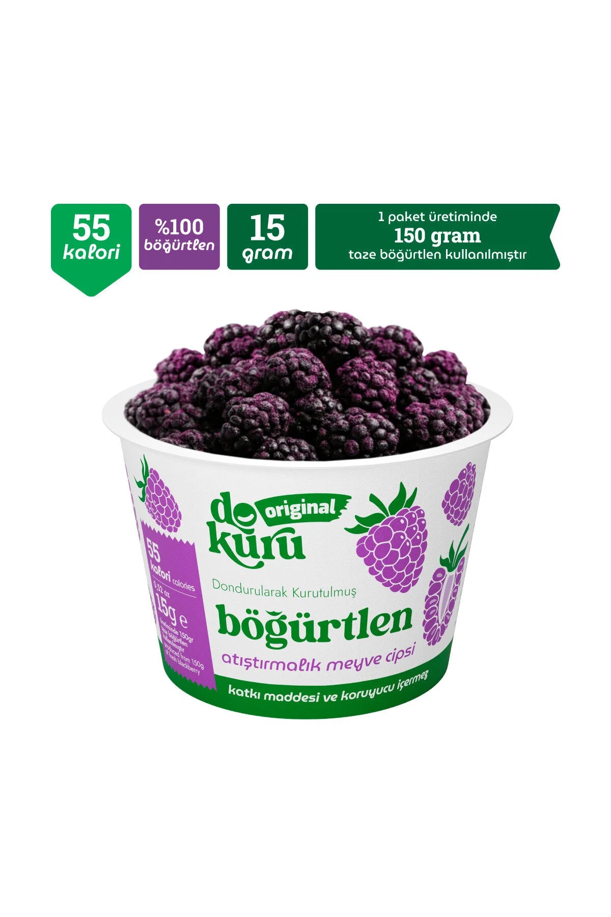 dokuru Gevriesdroogd Fruit Mixpakket – Aardbei, Braam & Mango – 3 x 15 g