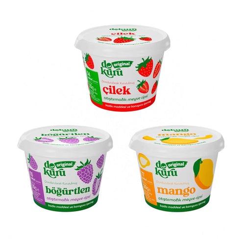 dokuru Gevriesdroogd Fruit Mixpakket – Aardbei, Braam & Mango – 3 x 15 g