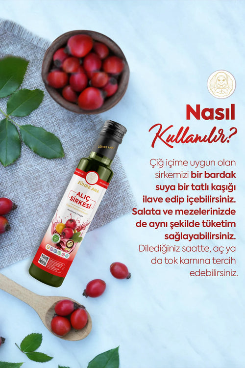 Zühre Ana Alıç Sirkesi 500 ml – Natuurlijk Gefermenteerde Meidoornazijn – Traditionele Fruitazijn – Vegan