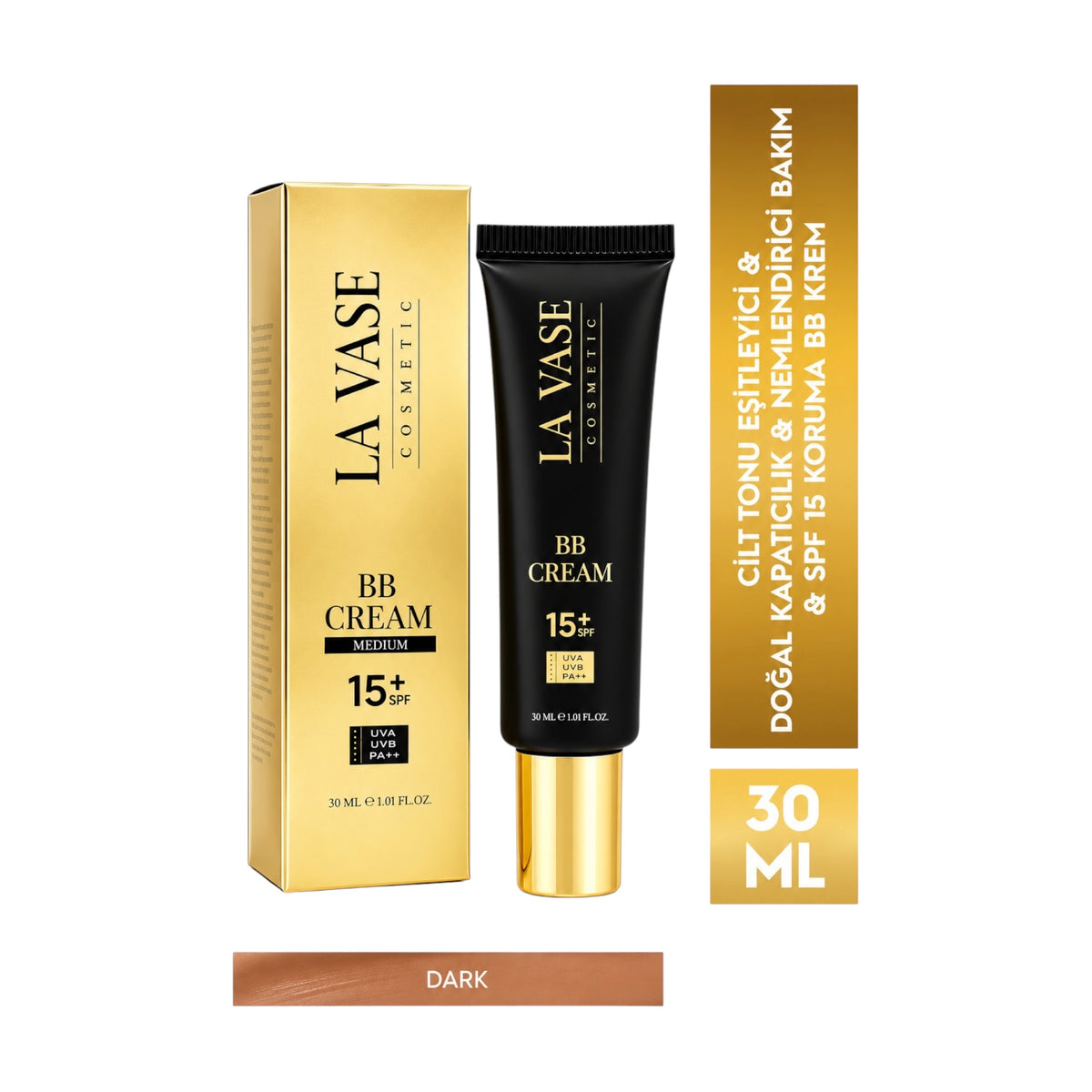 La Vase BB Cream Dark - BB Crème SPF 15 - Egaliserend - Hydraterend - Natuurlijke Dekking - 30 ml