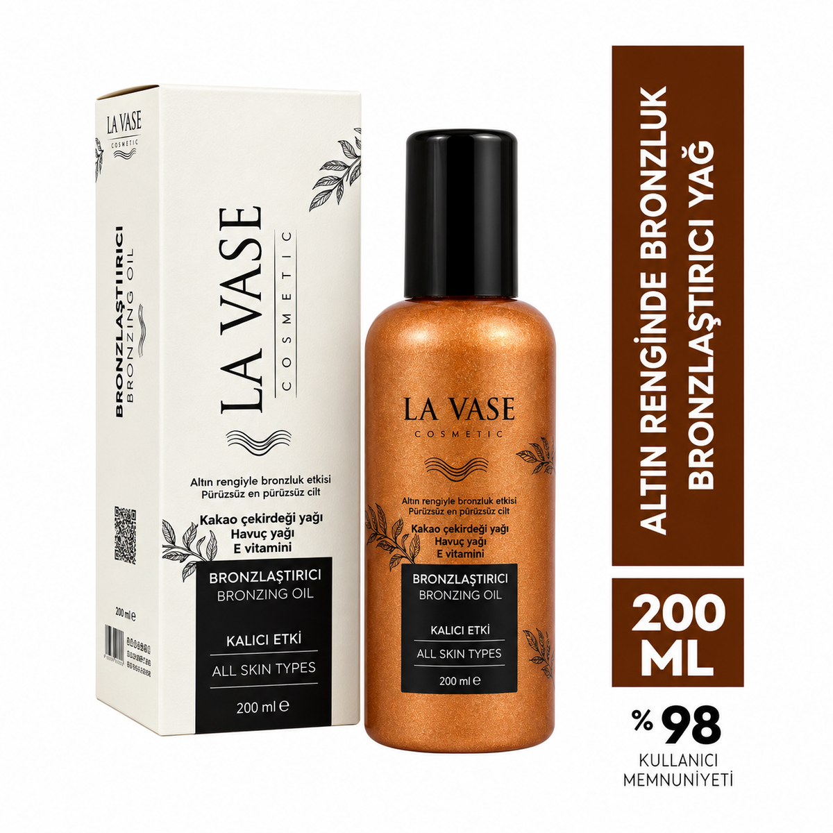 La Vase Bronzing Oil – Bronzingsolie – Gouden Glow – Met Cacao, Wortel & Jojoba-olie  – 200 ml