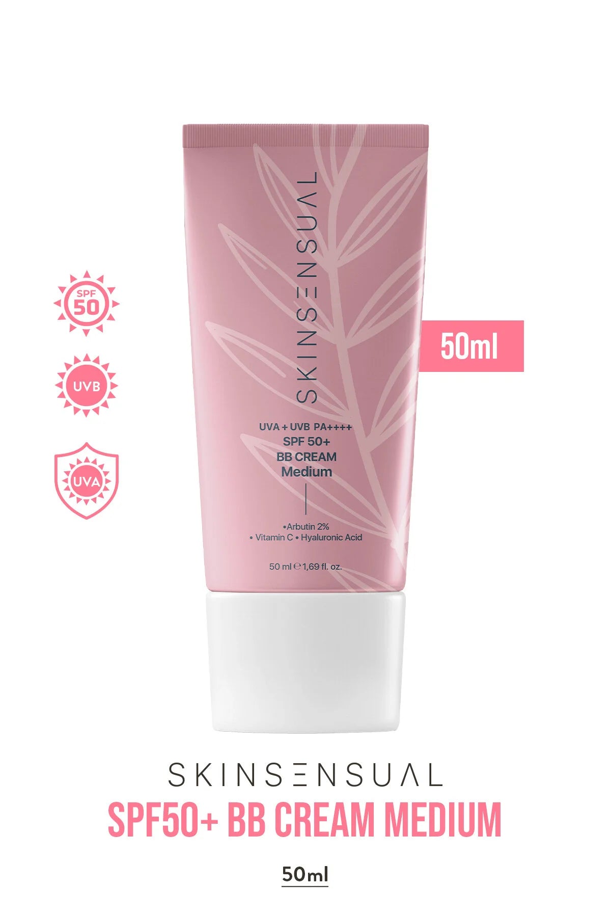 Sensual BB Cream Medium – SPF 50 – Hydraterende & Egaliserende Dagcrème – Natuurlijke Dekking & Zonbescherming – 50 ml