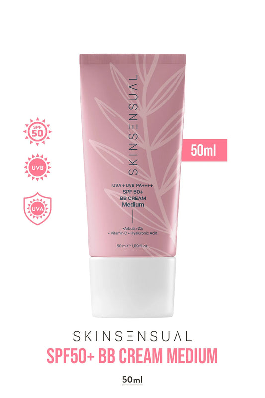 Sensual BB Cream Medium – SPF 50 – Hydraterende & Egaliserende Dagcrème – Natuurlijke Dekking & Zonbescherming – 50 ml