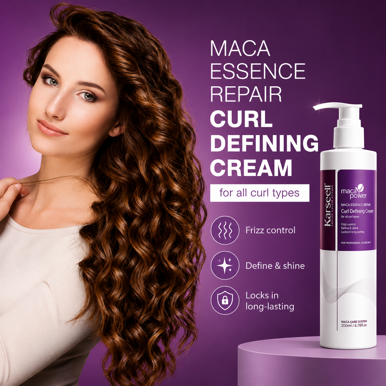Karseell Curl Defining Repair Cream Leave In - Professionele Krullencrème