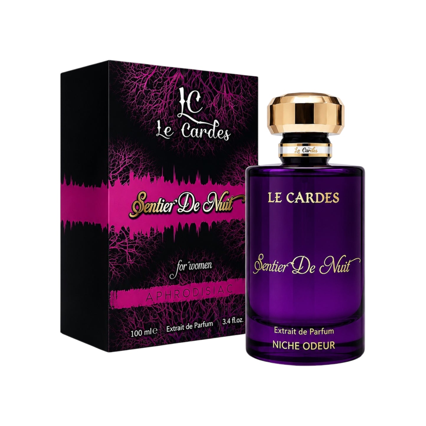 Le Cardes Sentier De Nuit Extrait de Parfum 100 ml – Luxe Damesparfum met Oriëntaalse en Bloemige Geurnoten