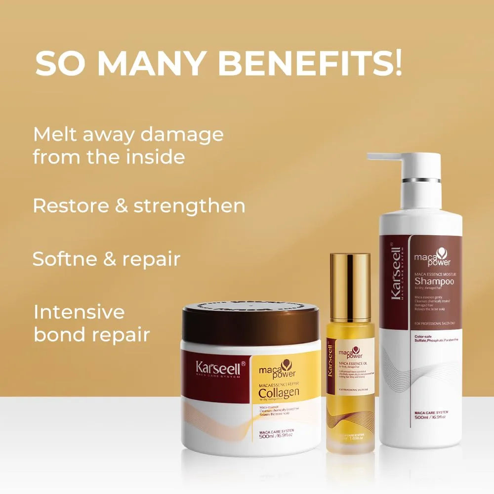 Karseell Collageen Haarmasker + Shampoo + Arganolie – Complete Gift Set