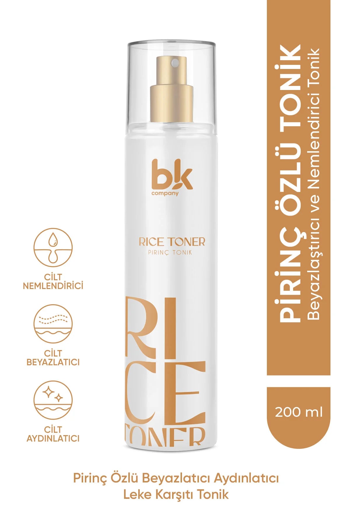 BK Company Rice Toner – Met Rijstextract & Niacinamide – Hydraterende & Egaliserende Gezichtstoner – Voor Alle Huidtypes – 200 ml