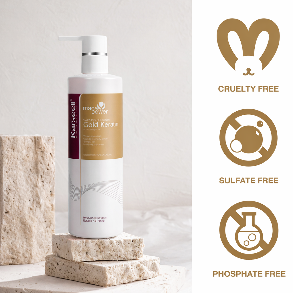 Karseell Maca Essence Repair Keratin Cream – Intensieve Haarverzorging – Hydraterend, Anti-Frizz & Glans – Voor Droog & Beschadigd Haar – 500 ml