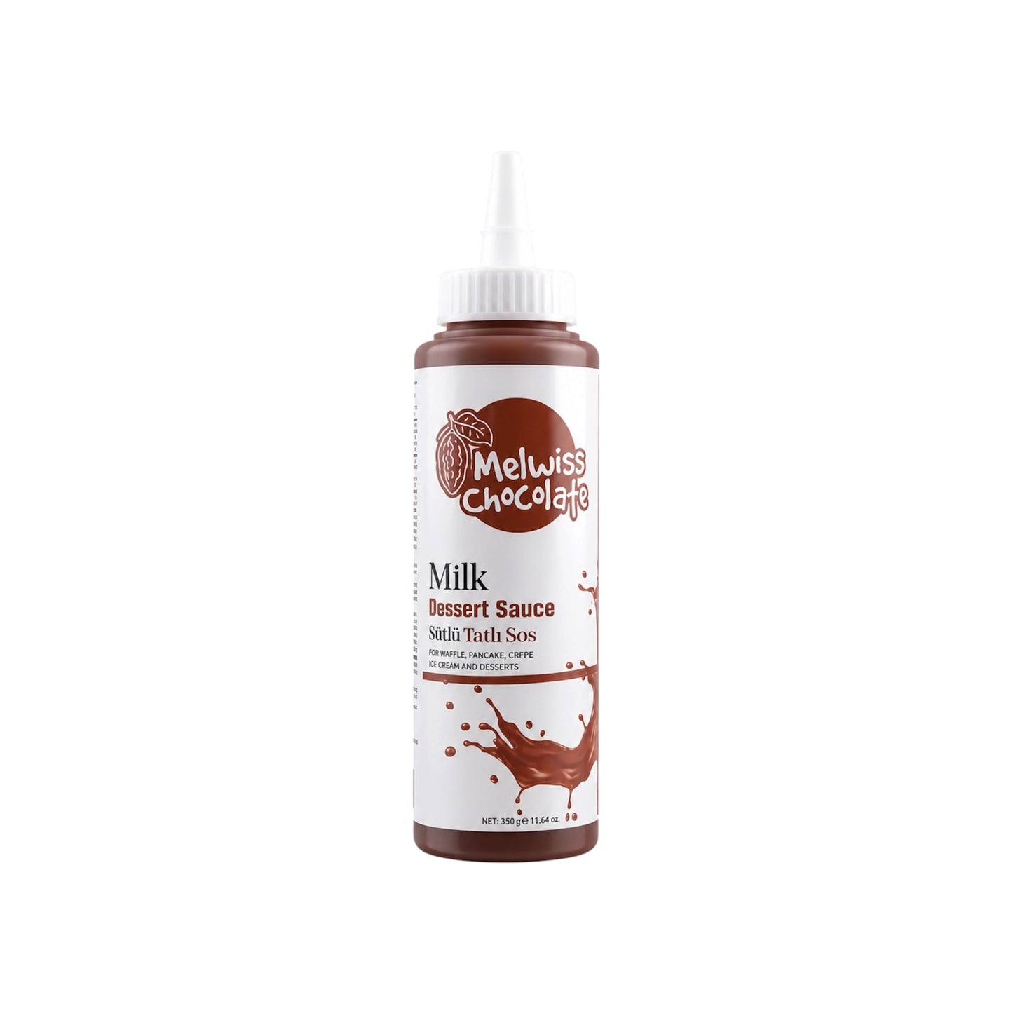 Melwiss Chocolate Milk Dessert Sauce 330 g – Romige Sütlü Tatlı Sos voor Wafels, Pannenkoeken & Desserts