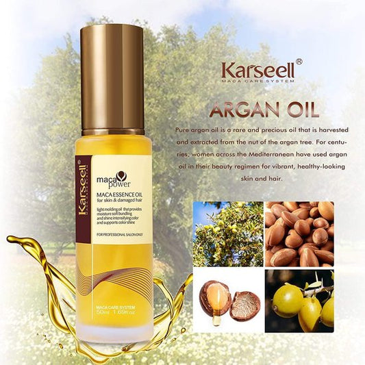 Karseell Maca Essence Oil – Voedende Haar- & Lichaamsolie – Hydratatie, Glans & Anti-Frizz Verzorging – 50 ml