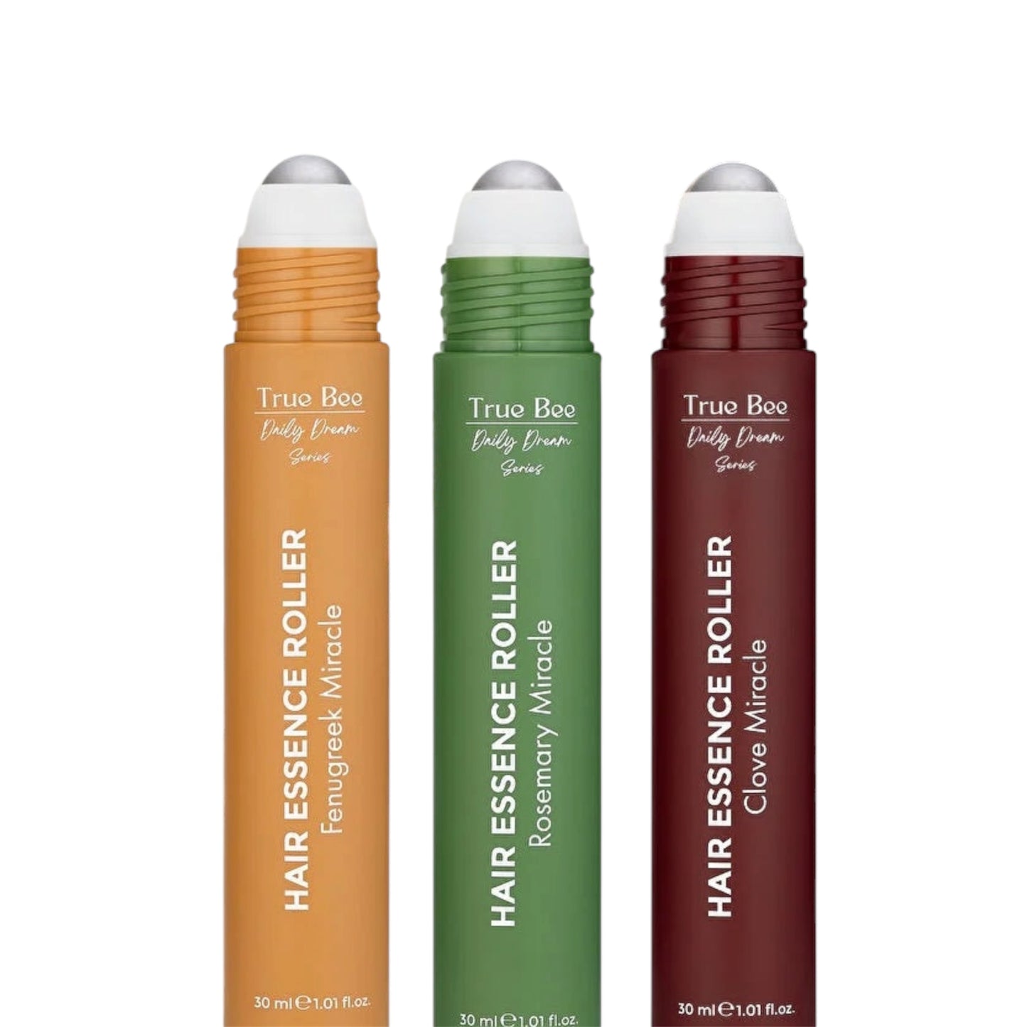 True Bee Herbal Miracle Trio Kit – 3x30ml | Rozemarijn, Kruidnagel & Fenegriek Rollers