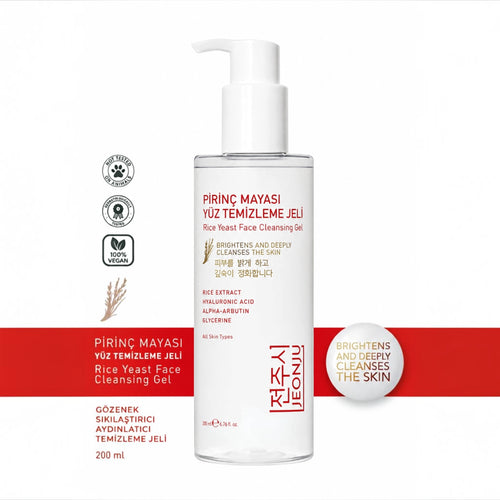 Jeonju Rice Yeast Face Cleansing Gel – Gezichtsreinigingsgel met Rijstextract &amp; Hyaluronzuur – 200 ml