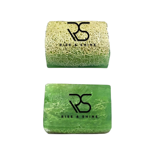 Rise & Shine Aloe Vera Loofah Soap – Handgemaakte Scrub Zeep – Exfoliërend, Hydraterend & Verzorgend – Voor Gezicht & Lichaam – 130 g