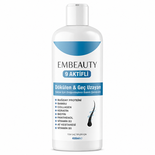 Embeauty - Shampoo Collagen Anti-Haaruitval & stimuleert haargroei Sterke Formule 400ML Shampoo Collagen Keratin Bambu Whey Protein Chestnut Panthenol Biotin Vitamin B5 Vitamin B3