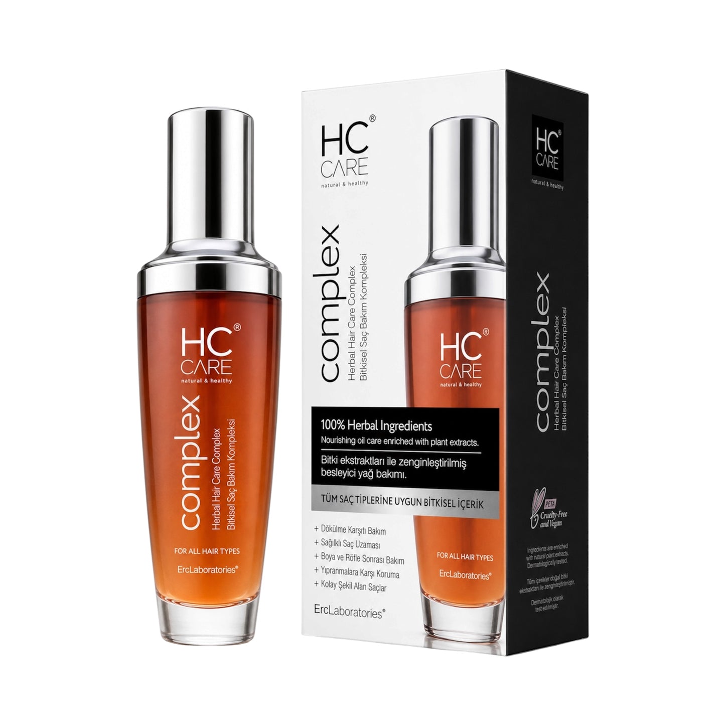 HC Care Complex Herbal Hair Serum – Natuurlijke Haarverzorging – Anti-Frizz, Hydratatie & Glans – Voor Droog & Beschadigd Haar – 100 ml