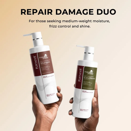 Karseell Maca Power Shampoo & Conditioner Set – Hydraterende Haarverzorging – Anti-Frizz, Glans & Zachtheid – Voor Droog & Beschadigd Haar – 2x 500 ml