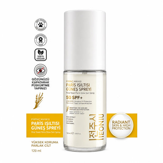 Jeonju Paris Işıltısı Rijstgist Zonnespray SPF 50+ UVA UVB Bescherming 120 ml