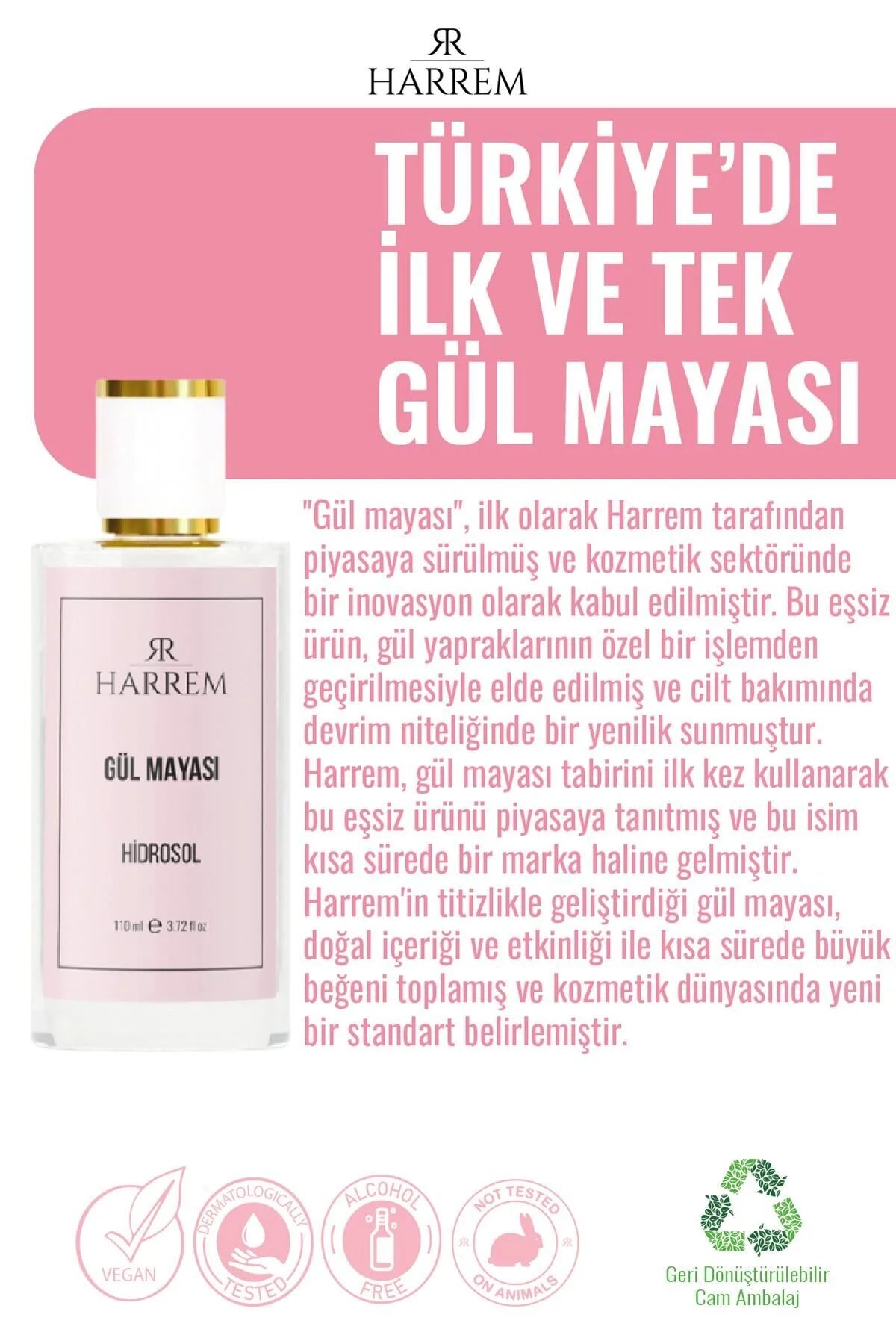 Harrem - Gül Mayası Hydrosol & Pirinç Mayası Gezichtstoner Voordeelverpakking