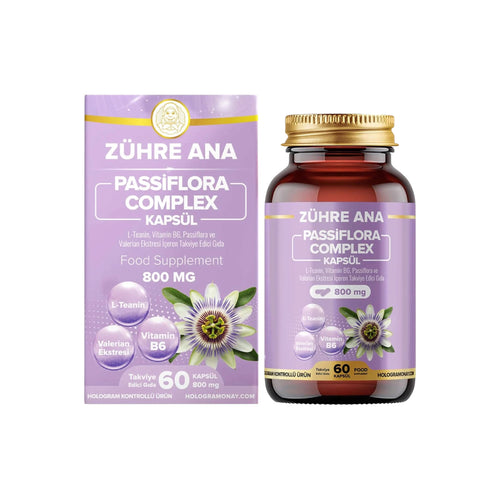 Zühre Ana® Passiflora Complex – 60 Capsules | L-Theanine, Valeriaan & Vitamine B6
