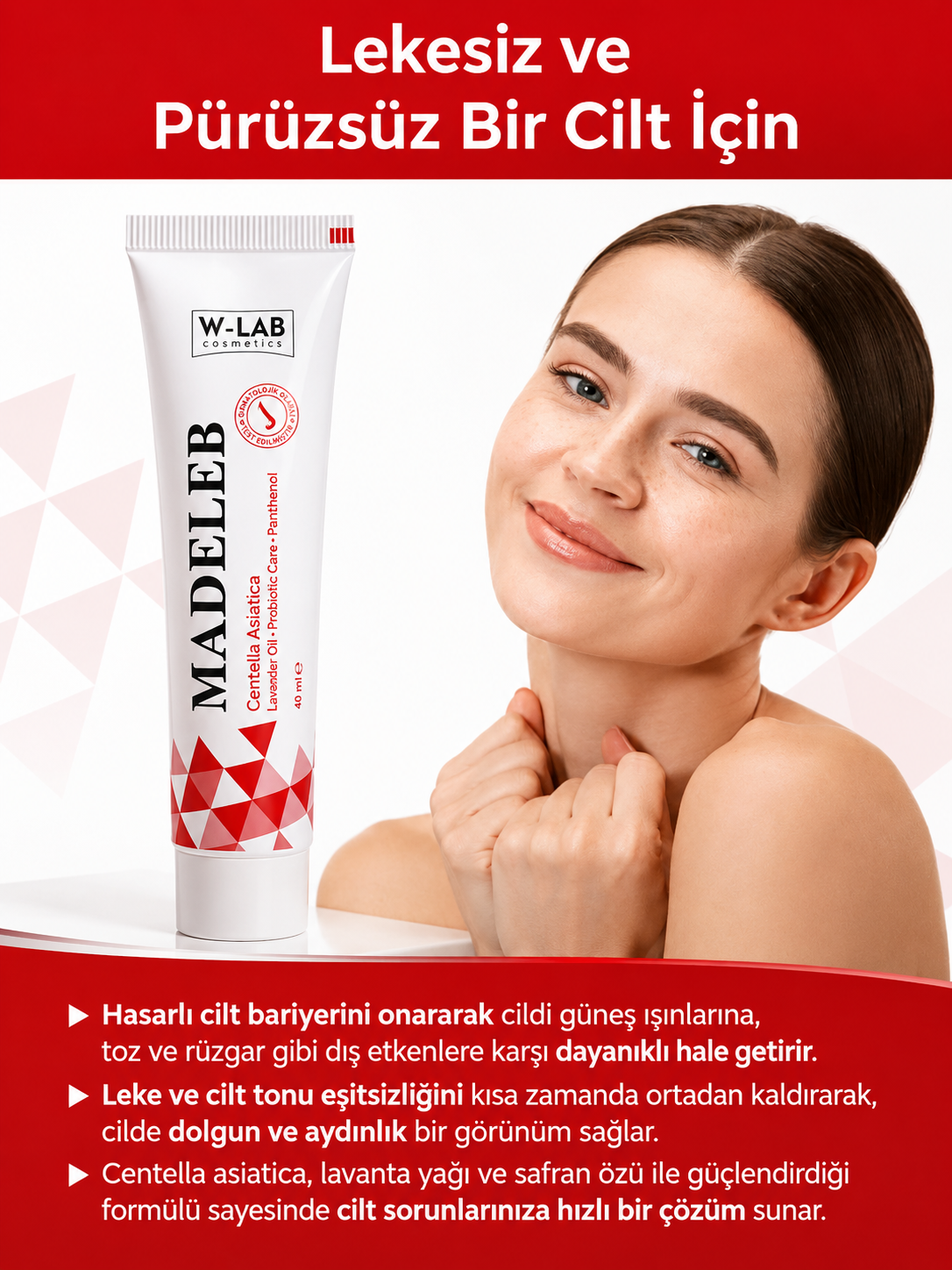 Madeleb Creme Centella Asiatica - Nieuwste Anti-Aging Wondermiddel - Acne,Litteken, Psoriasis en Eczeem Creme