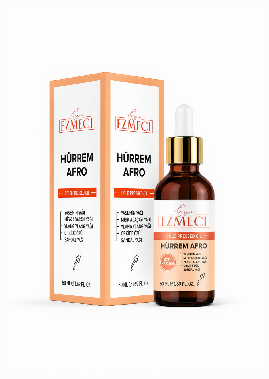Esra Ezmeci Hürrem Afro Olie – 50ml | Mix van 5 Essentiële Oliën voor Aura & Energie