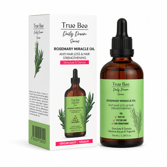 True Bee Rosemary Hair Oil Serum – Leave-In Haarverzorging – Hydratatie, Glans & Anti-Frizz – Voor Alle Haartypes – 100 ml