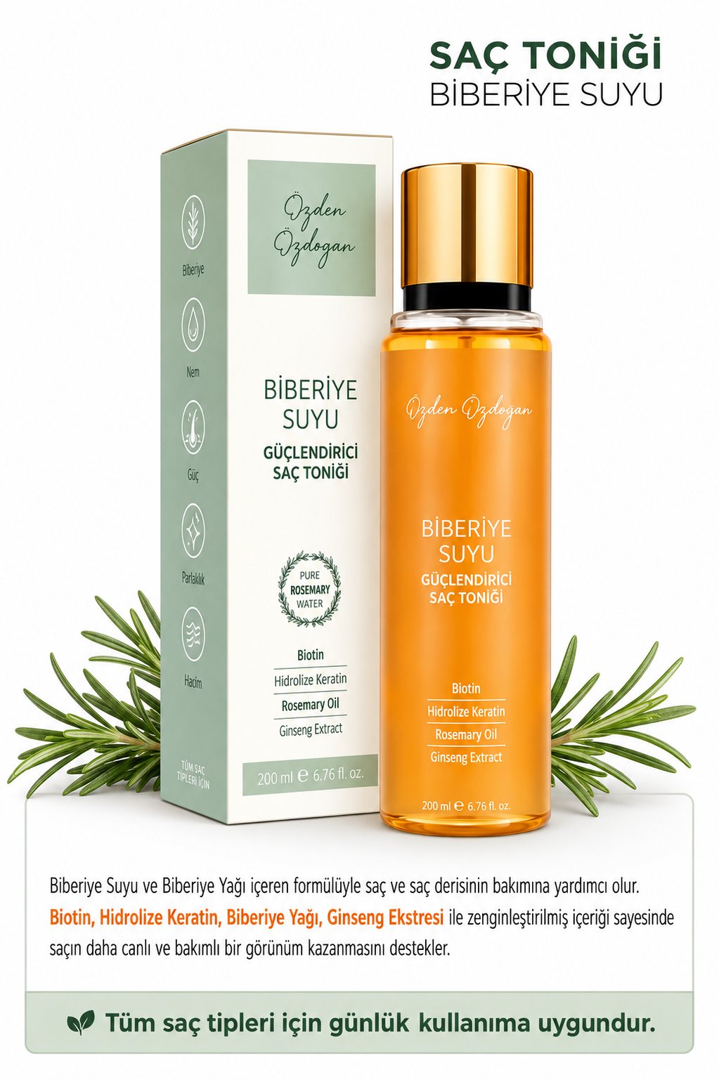 ÖZDEN ÖZDOĞAN - Rozemarijn Haartonic 200 ml – Rozemarijnwater