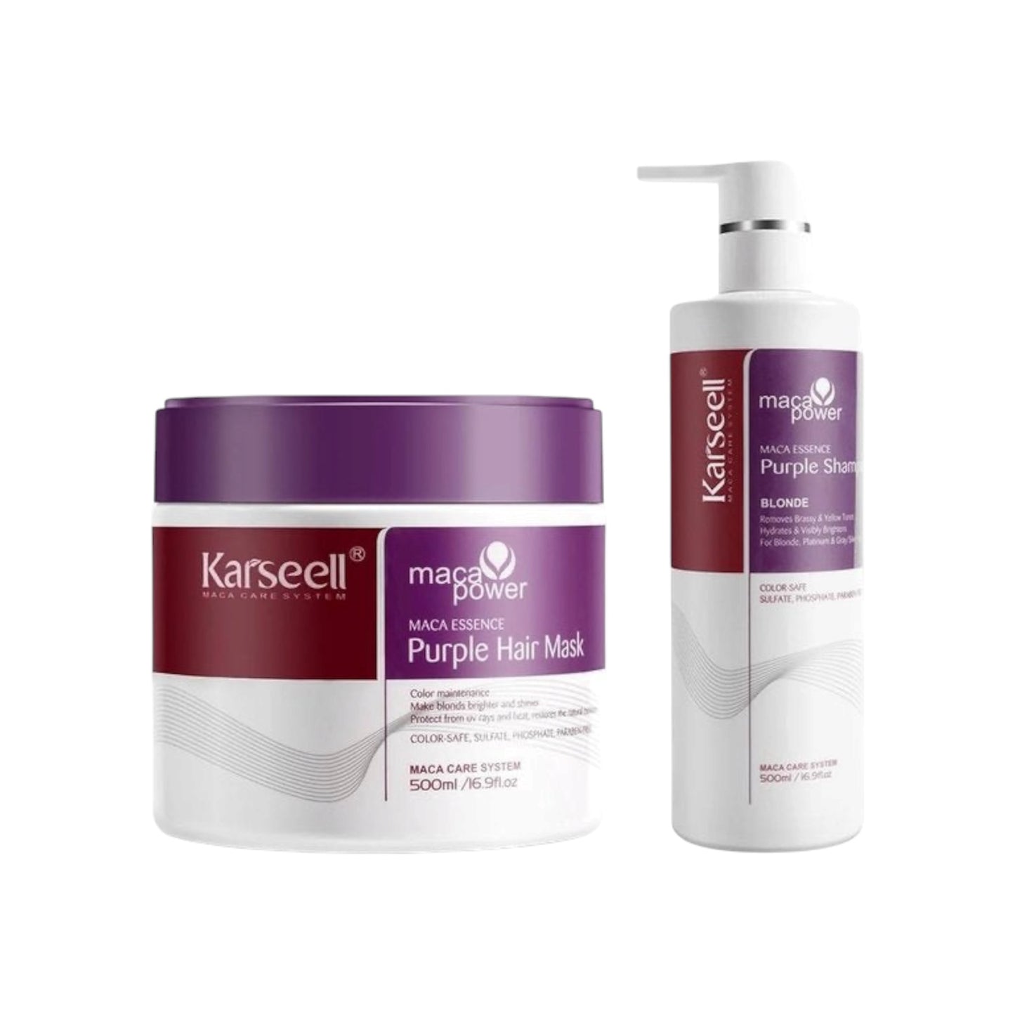 Karseell Purple Haarmasker + Purple Shampoo – Set voor Blond & Grijs Haar