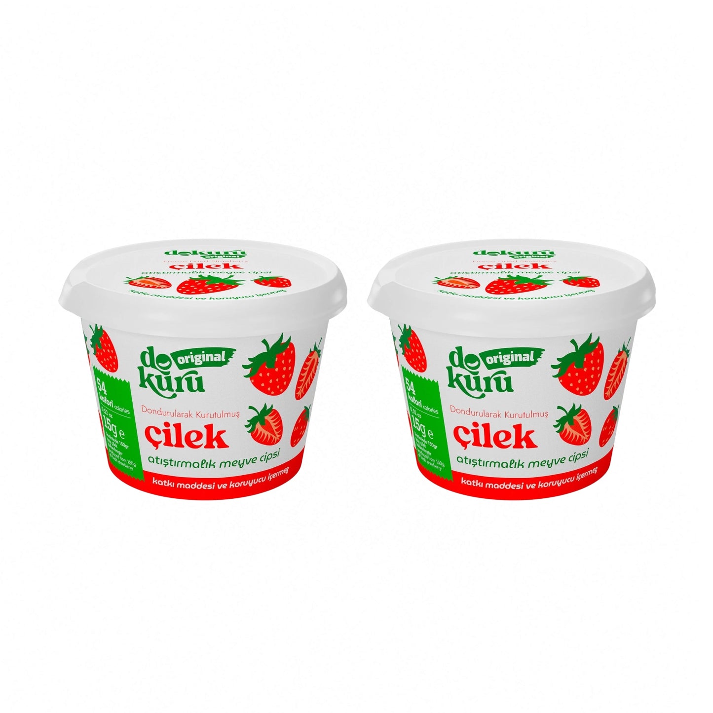 dokuru Gevriesdroogde Aardbei Fruit Chips 2-Pack – 2 x 15 g
