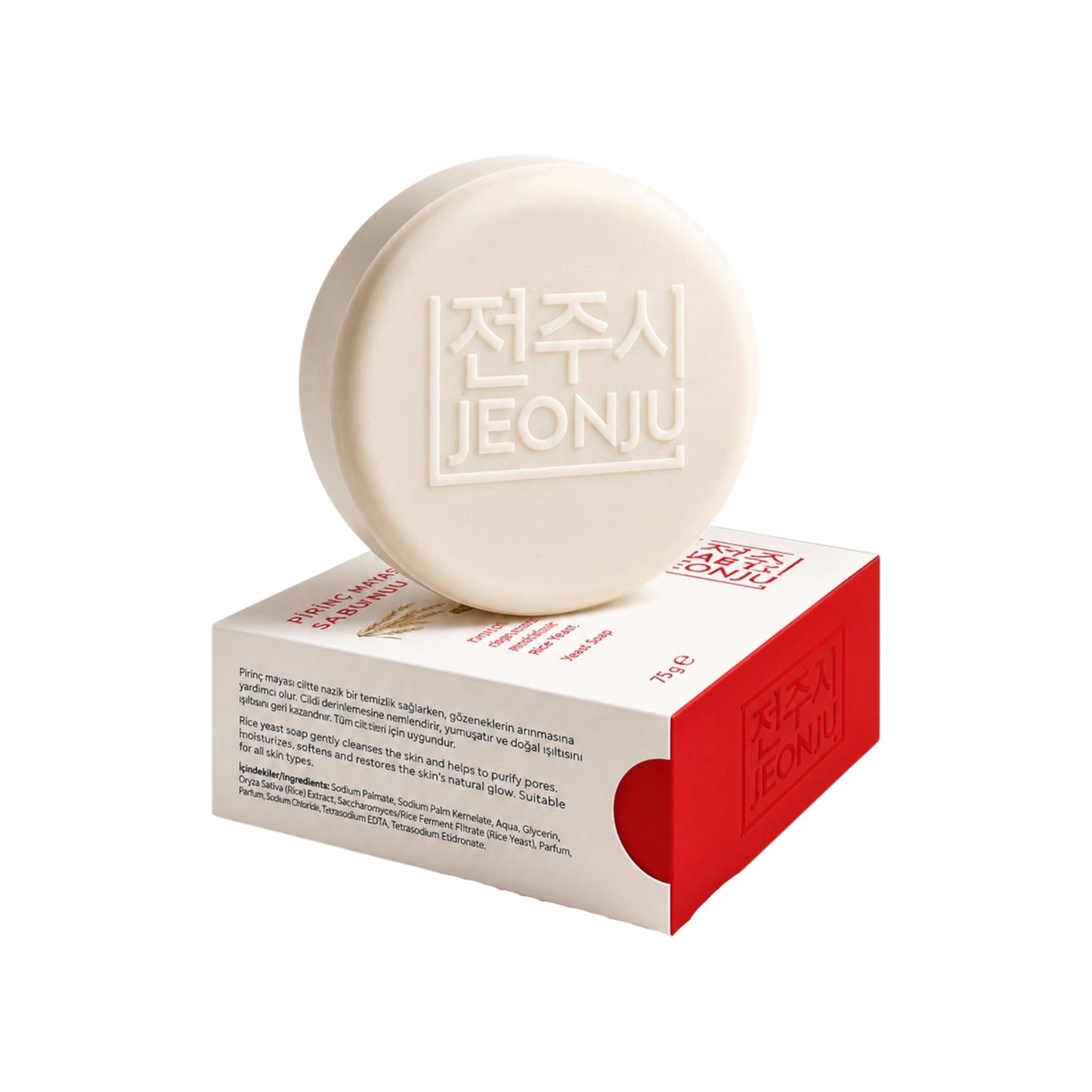 Jeonju Rice Yeast Soap – Rijstextract Scrub Zeep – Exfoliërend, Reinigend & Hydraterend – Voor Gezicht & Lichaam – 75 g