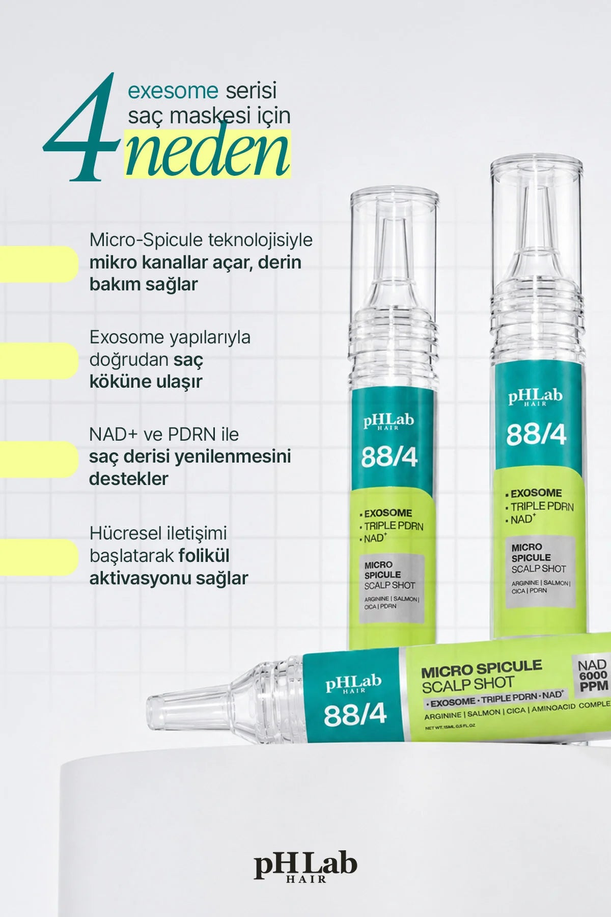 pH Lab Hair 88/4 Micro Spicule Scalp Shot – Exosome, NAD+ 6000 PPM & Triple PDRN Hoofdhuidverzorging