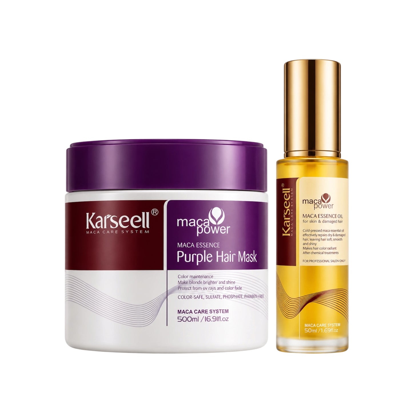 Karseell Purple Haarmasker + Arganolie – Voordeelbundel 500ml + 50ml