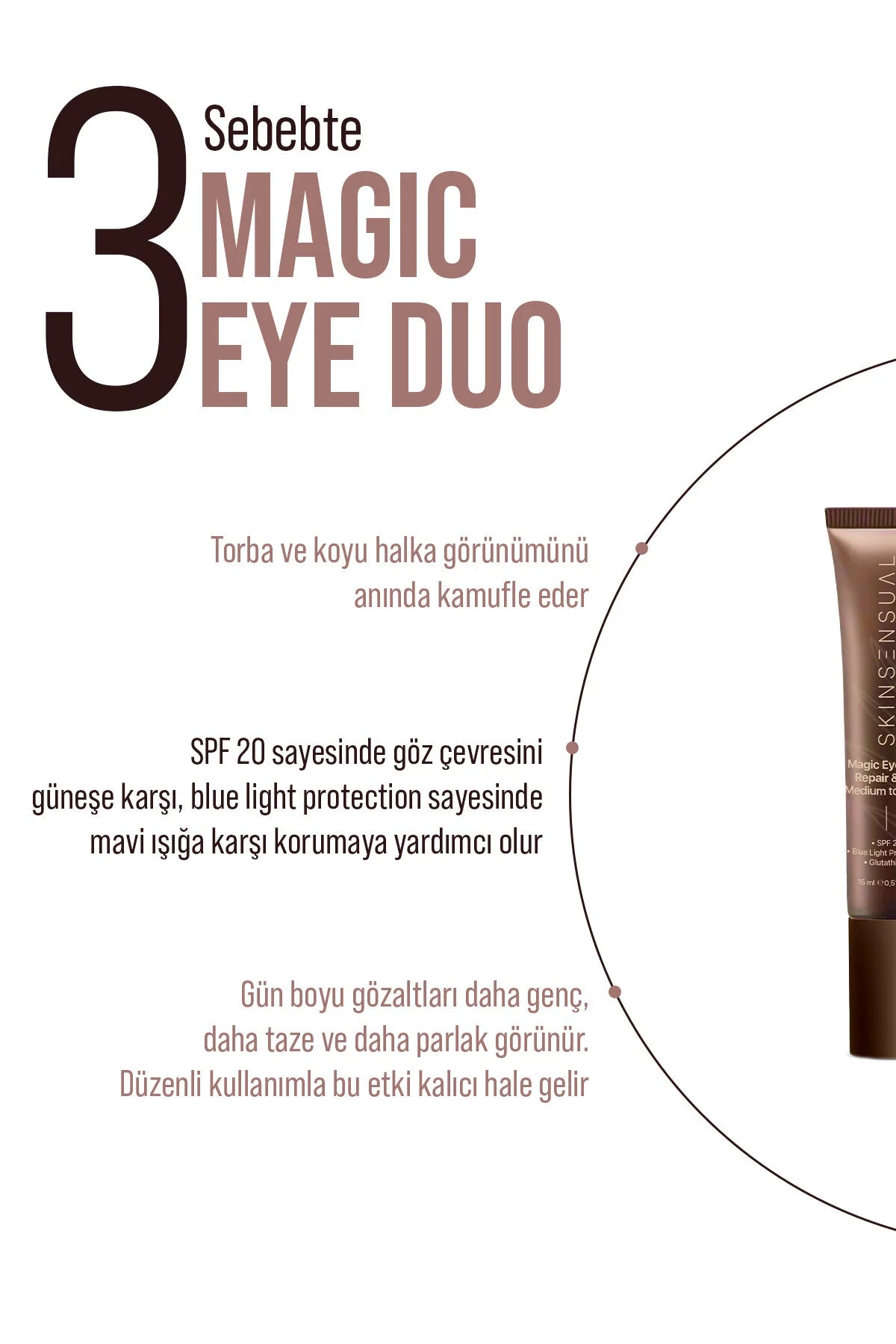 Skin Sensual Magic Eye Duo CC Oogcrème – Hydraterende & Egaliserende Oogverzorging – Met SPF 20 – Medium to Dark – 15 ml