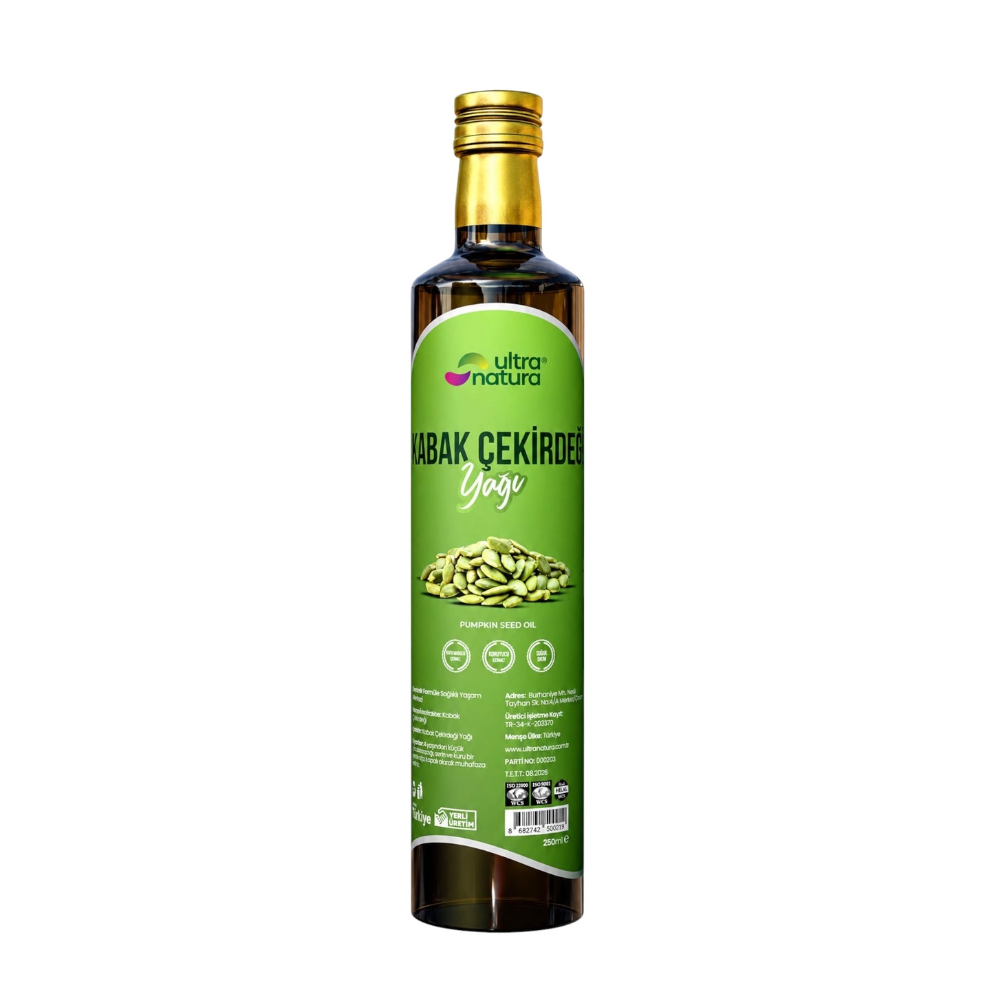Ultra Natura Pompoenpitolie – Koudgeperste Kabak Çekirdeği Yağı 250 ml