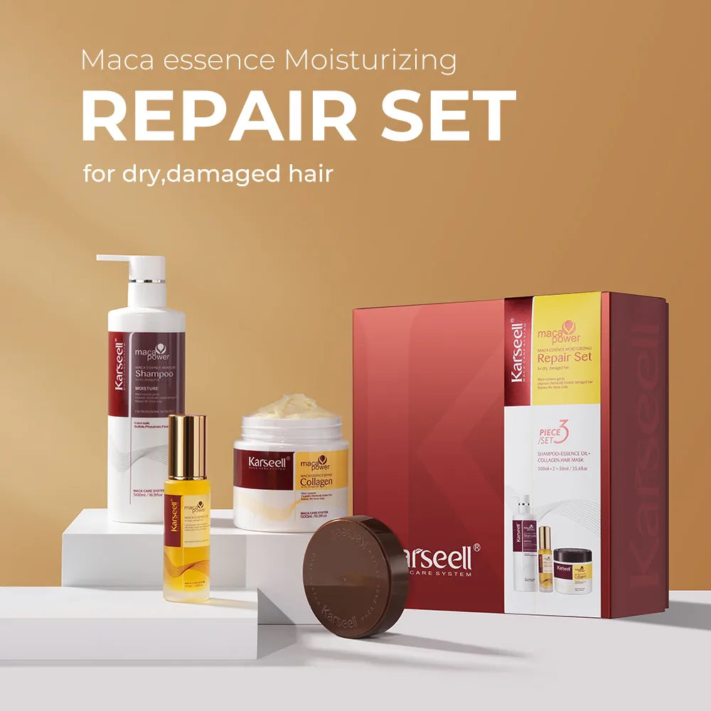 Karseell Collageen Haarmasker + Shampoo + Arganolie – Complete Gift Set
