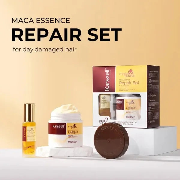 Karseell Maca Collageen Haarmasker + Haarolie – Gift Set 500ml + 50ml