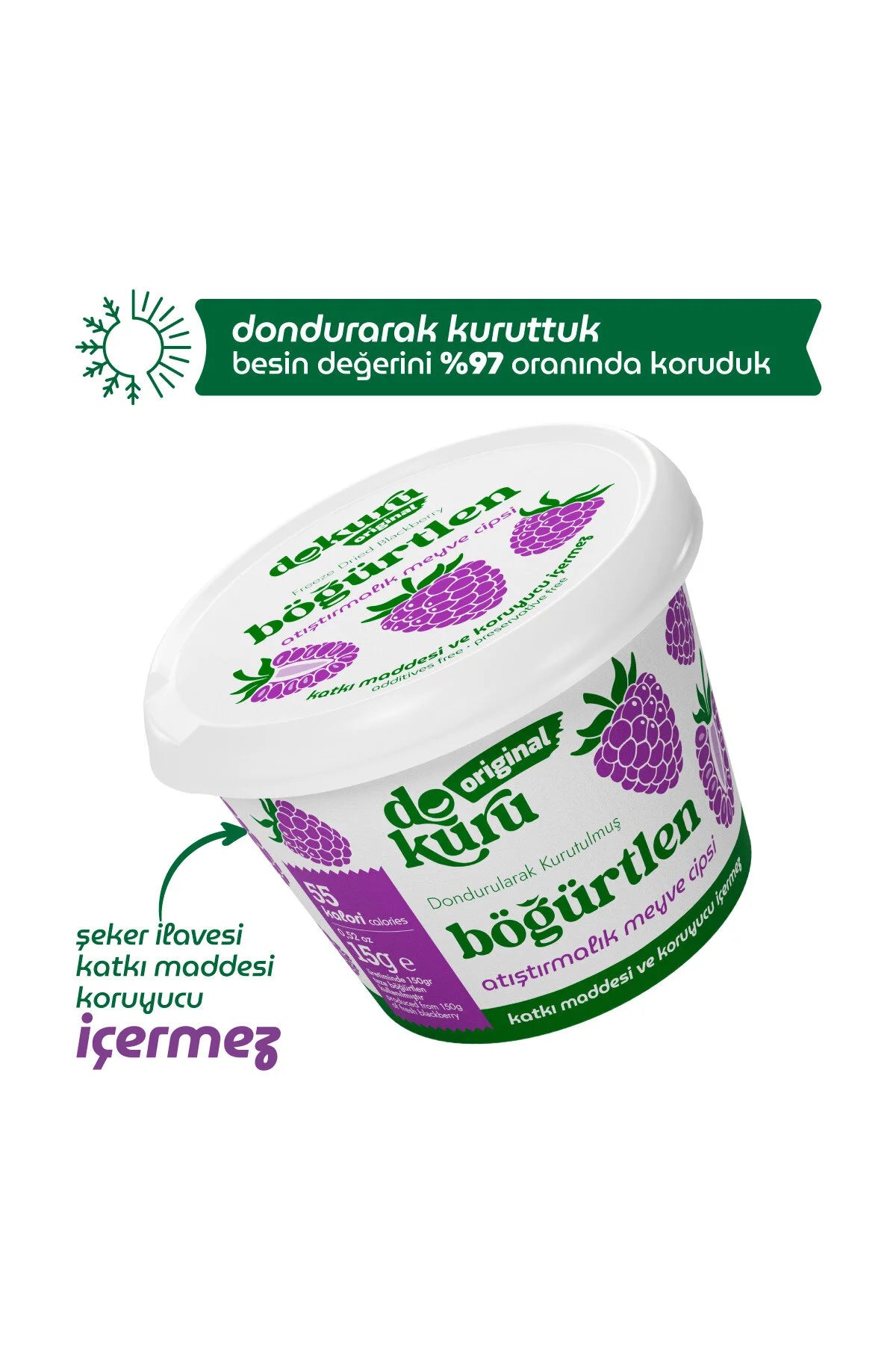dokuru Gevriesdroogd Fruit Mixpakket – Aardbei, Braam & Mango – 3 x 15 g