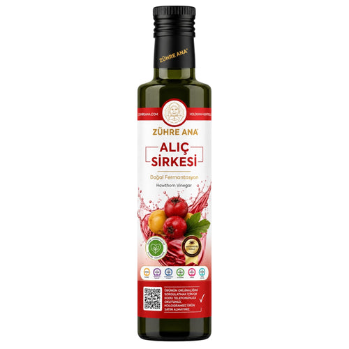 Zühre Ana Alıç Sirkesi 500 ml – Natuurlijk Gefermenteerde Meidoornazijn – Traditionele Fruitazijn – Vegan