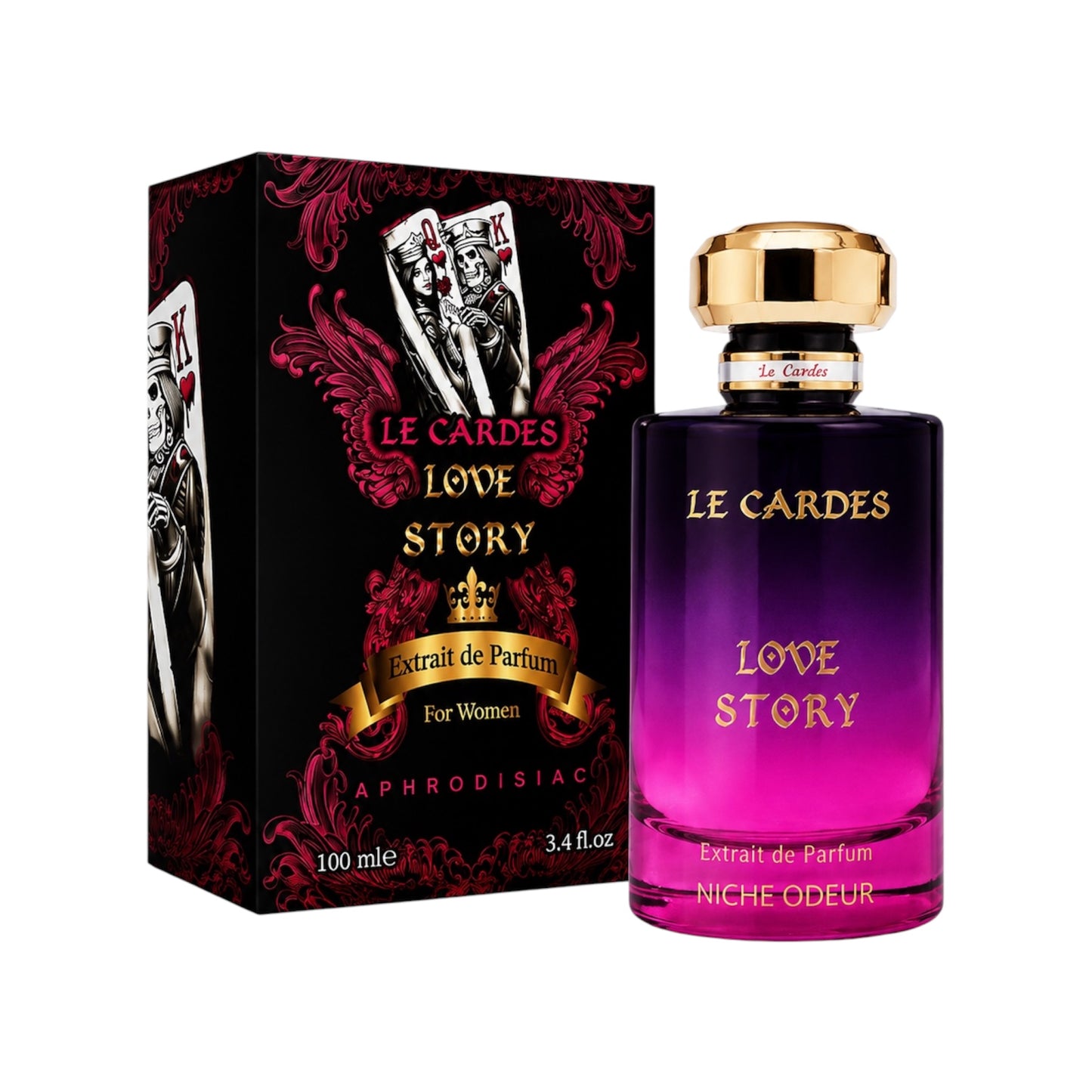 Le Cardes Love Story Extrait de Parfum 100 ml – Luxe Damesparfum met Bloemige en Oriëntaalse Geurnoten