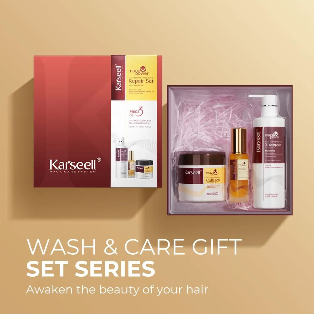 Karseell Collageen Haarmasker + Shampoo + Arganolie – Complete Gift Set