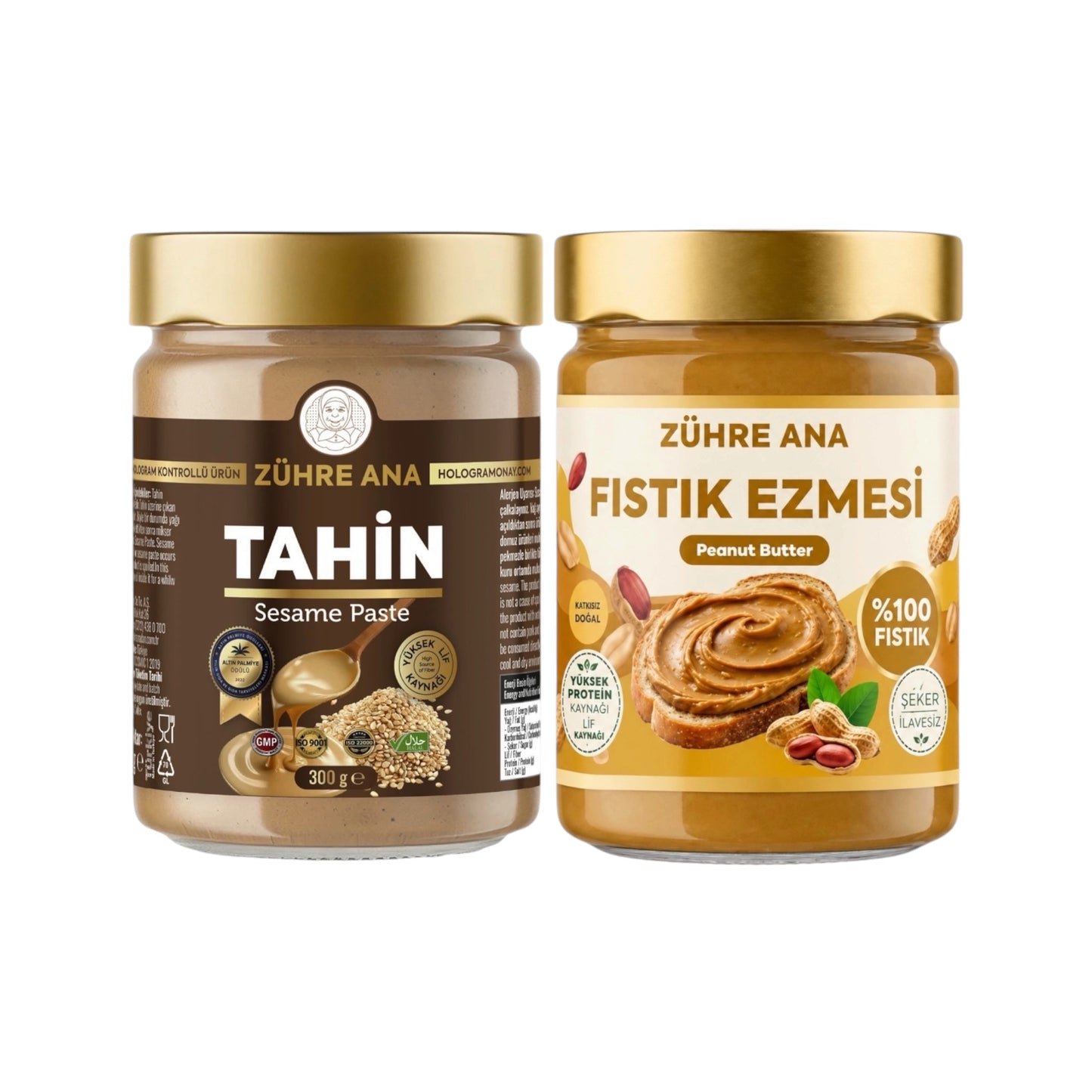 Zühre Ana Tahin & Fıstık Ezmesi Bundelpakke |100% Sesam & Pinda – Voordeelverpakking