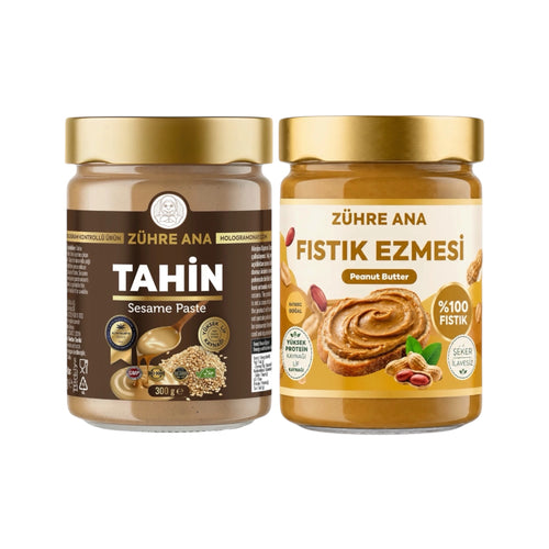 Zühre Ana Tahin & Fıstık Ezmesi Bundelpakke |100% Sesam & Pinda – Voordeelverpakking