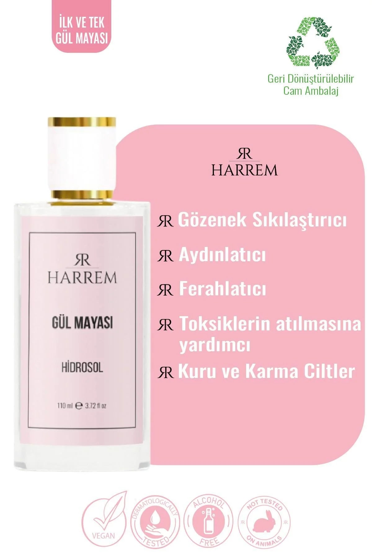 Harrem - Gül Mayası Hydrosol & Pirinç Mayası Gezichtstoner Voordeelverpakking